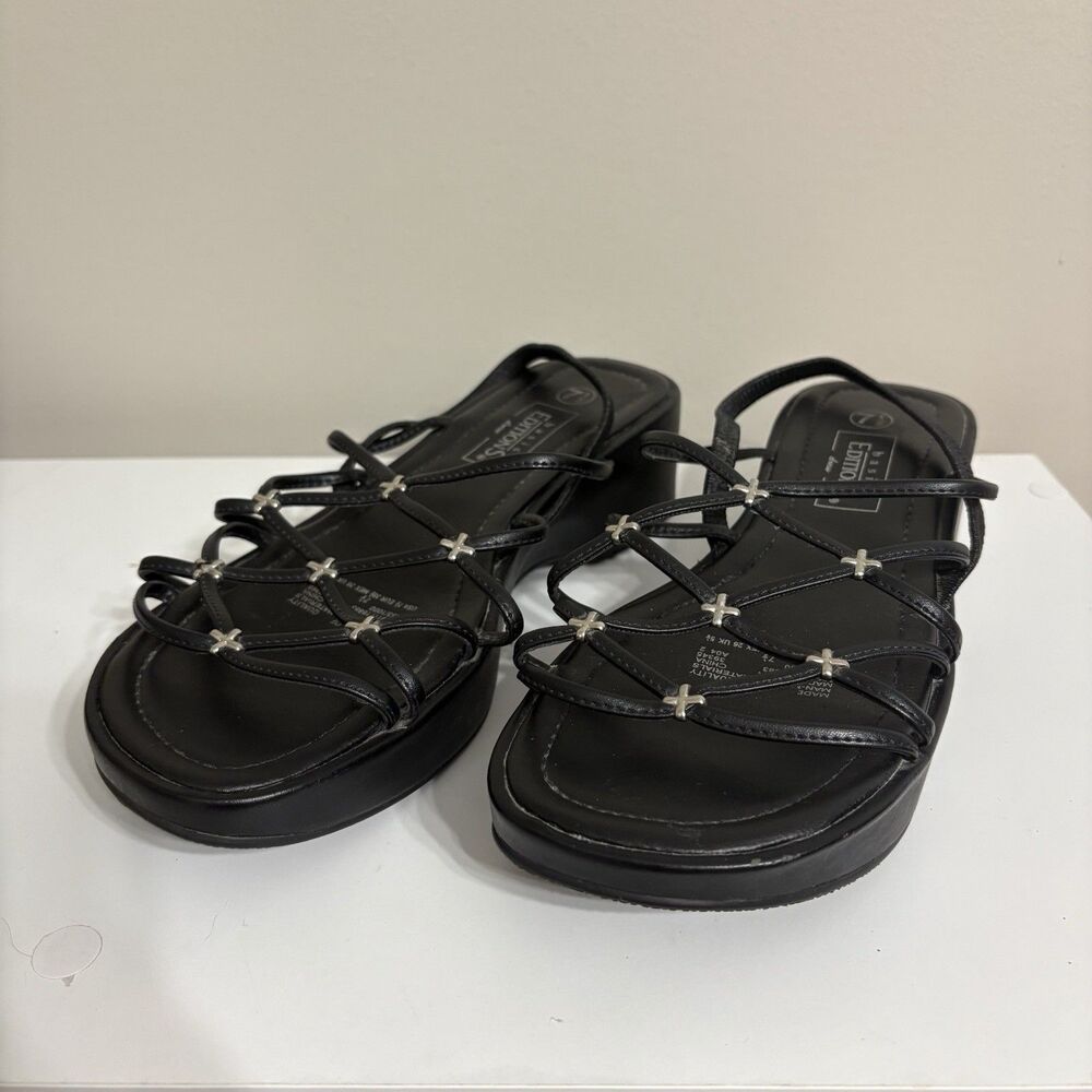 Basic Editions Y2K Black Silver Sandals Platform 7.5